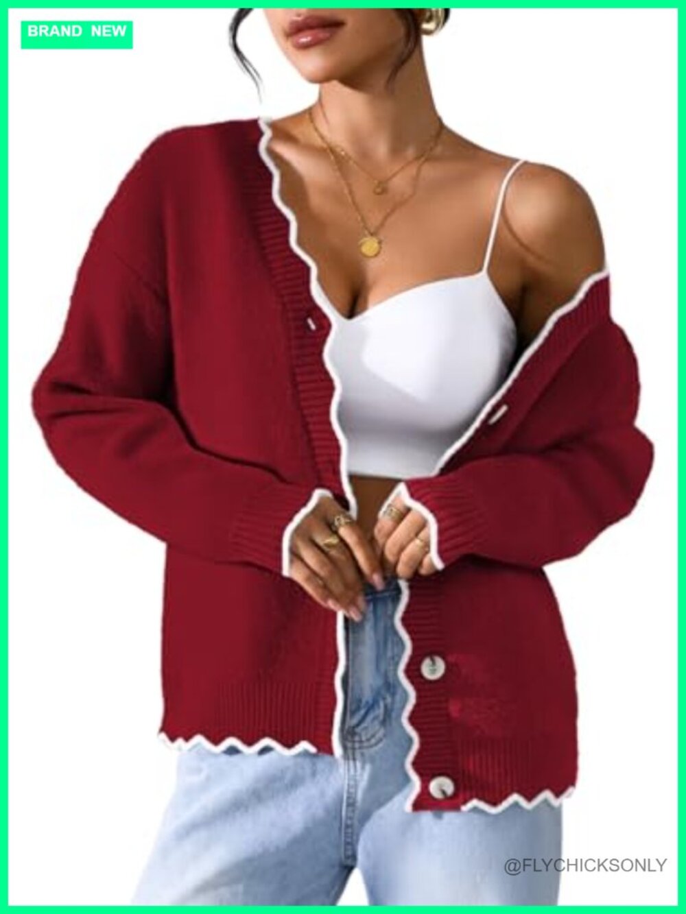 Fuzzy Knit Button Down Cardigan Long Sleeve V-Neck Oversized Sweater